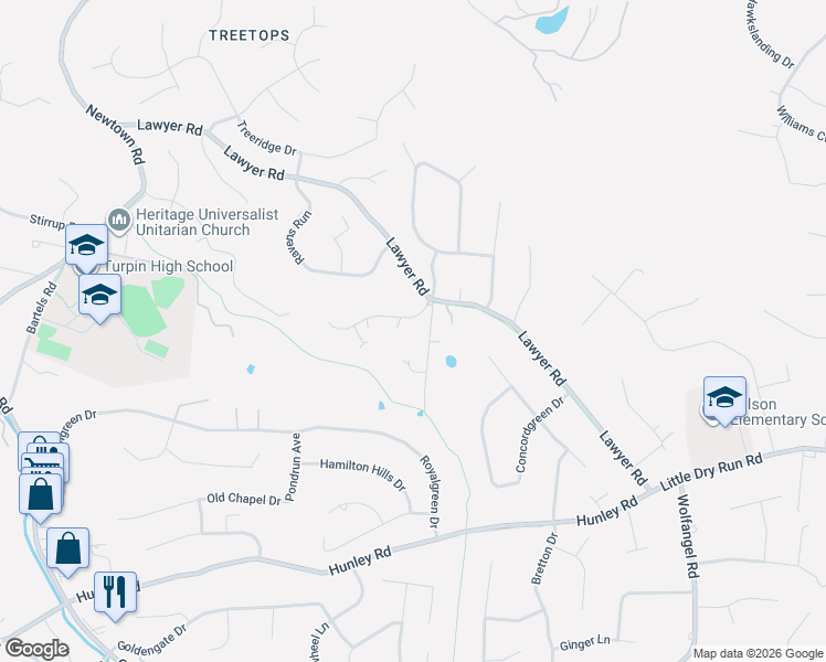 map of restaurants, bars, coffee shops, grocery stores, and more near 7247 Klever in Cincinnati