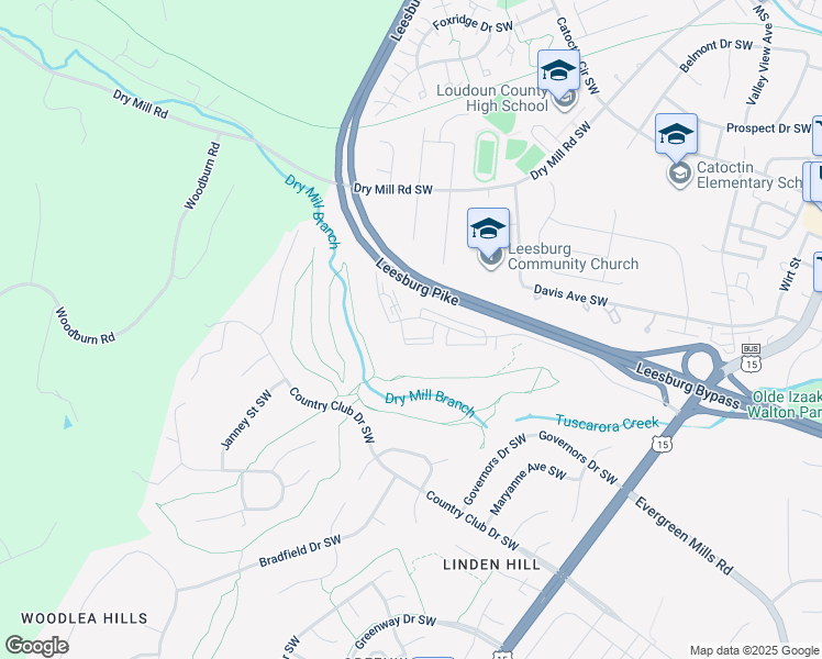 map of restaurants, bars, coffee shops, grocery stores, and more near 125 Clubhouse Drive Southwest in Leesburg