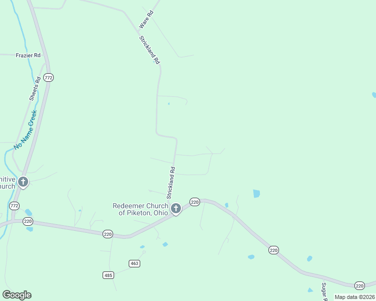 map of restaurants, bars, coffee shops, grocery stores, and more near 322 Strickland Road in Piketon