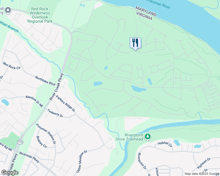 map of restaurants, bars, coffee shops, grocery stores, and more near 43324 Crystal Lake Street in Leesburg