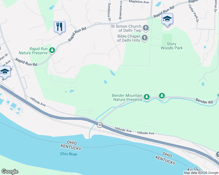 map of restaurants, bars, coffee shops, grocery stores, and more near 503 Pontius Road in Cincinnati