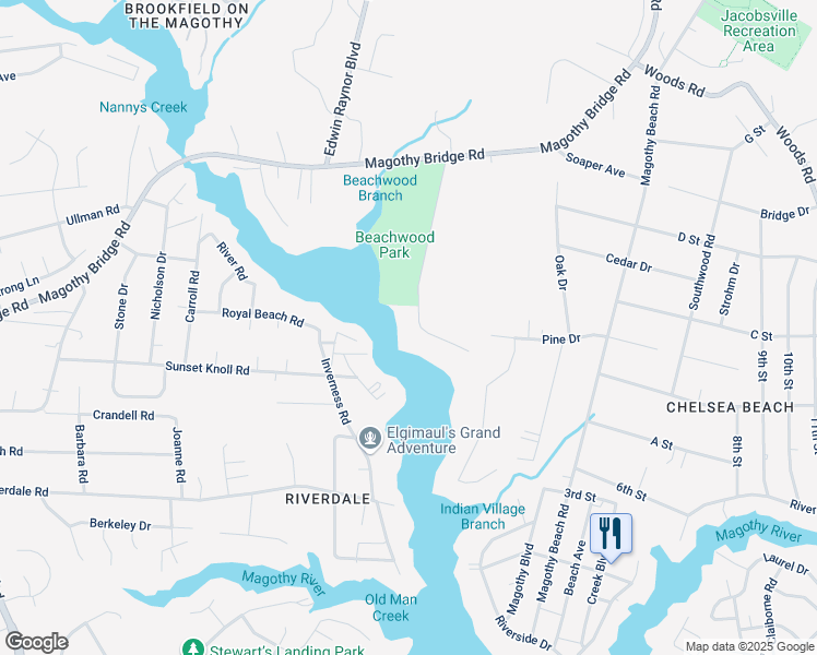 map of restaurants, bars, coffee shops, grocery stores, and more near 8350 Beachwood Park Road in Pasadena