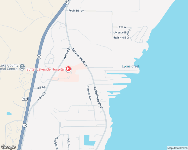 map of restaurants, bars, coffee shops, grocery stores, and more near 5220 Lakeshore Boulevard in Lakeport