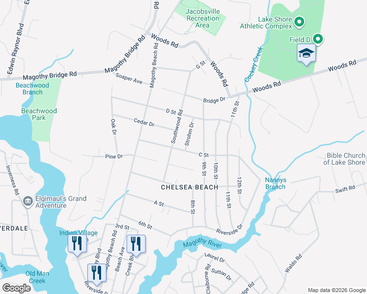 map of restaurants, bars, coffee shops, grocery stores, and more near 198 Strohm Drive in Pasadena