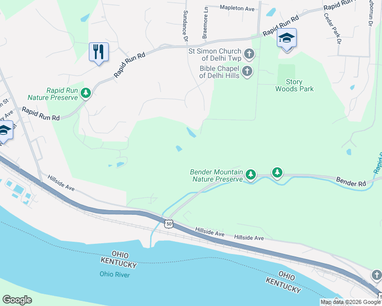 map of restaurants, bars, coffee shops, grocery stores, and more near 503 Pontius Road in Cincinnati