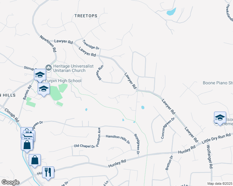 map of restaurants, bars, coffee shops, grocery stores, and more near 2641 Royalwoods Court in Cincinnati