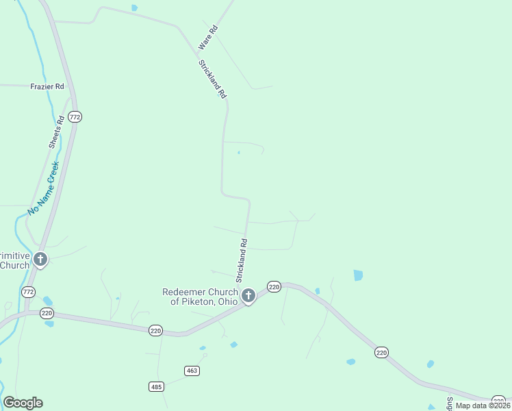 map of restaurants, bars, coffee shops, grocery stores, and more near 322 Strickland Road in Piketon