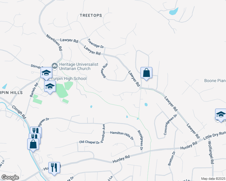 map of restaurants, bars, coffee shops, grocery stores, and more near 2641 Royalwoods Court in Cincinnati