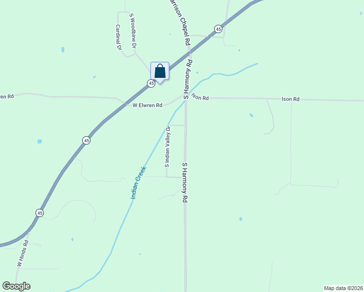 map of restaurants, bars, coffee shops, grocery stores, and more near 5150 South Harmony Road in Bloomington