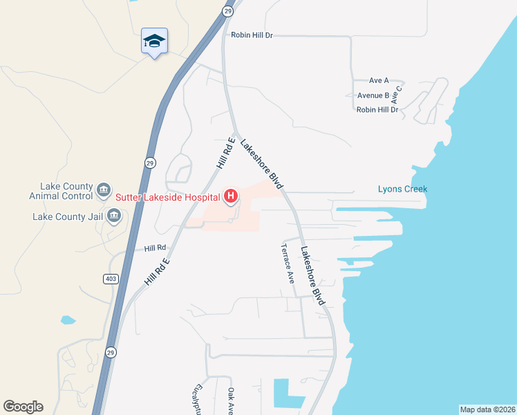 map of restaurants, bars, coffee shops, grocery stores, and more near 490 Margot Lane in Lakeport