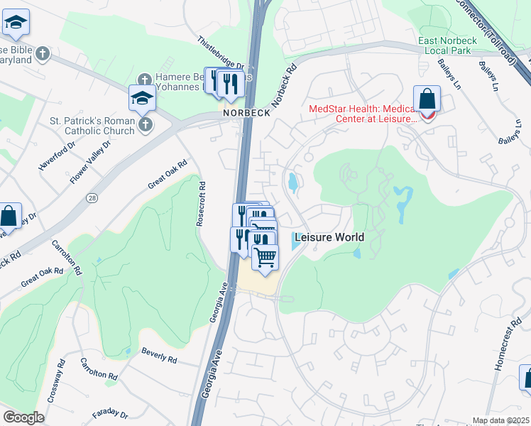 map of restaurants, bars, coffee shops, grocery stores, and more near 70 Ellsworth Heights Street in Silver Spring