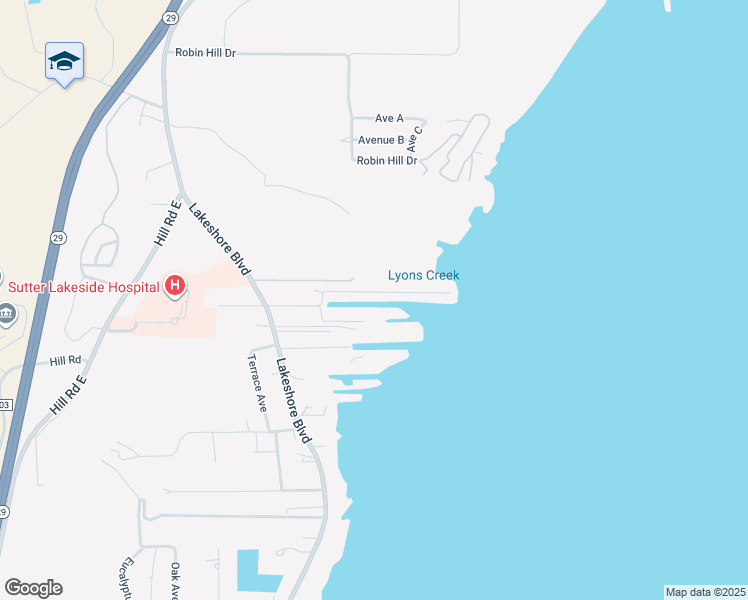 map of restaurants, bars, coffee shops, grocery stores, and more near 42 Lafferty Road in Lakeport