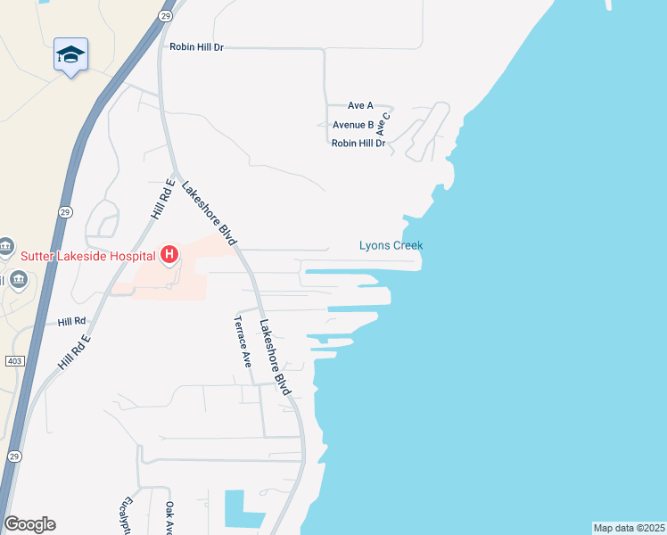 map of restaurants, bars, coffee shops, grocery stores, and more near 42 Lafferty Road in Lakeport