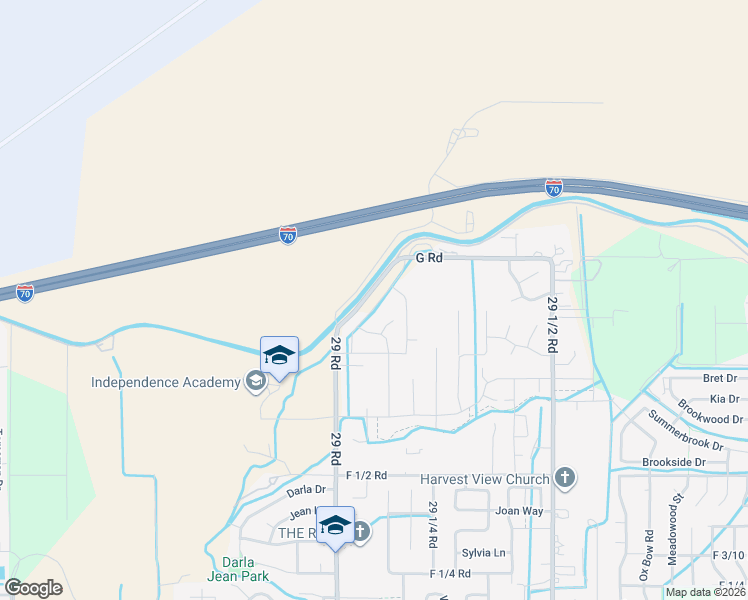 map of restaurants, bars, coffee shops, grocery stores, and more near 2919 G Road in Grand Junction