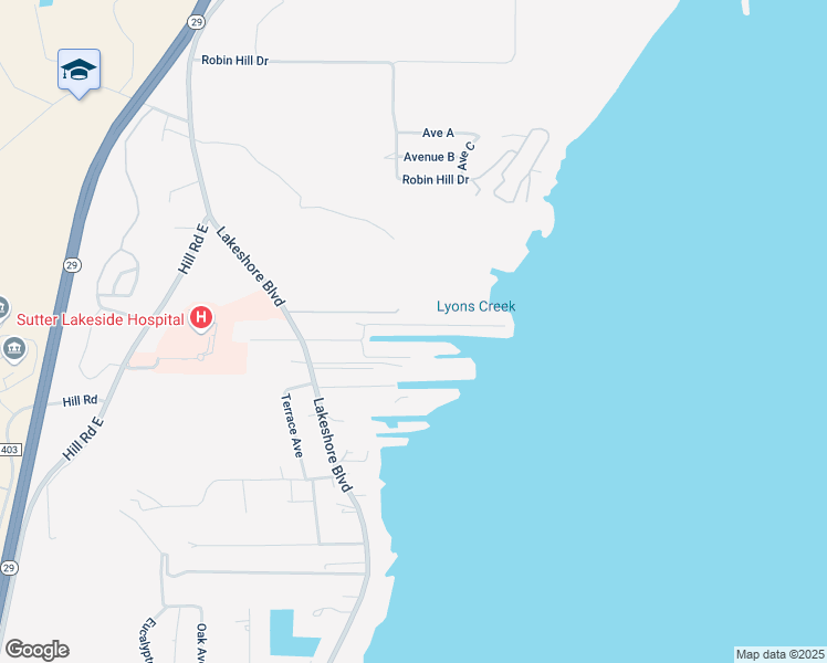 map of restaurants, bars, coffee shops, grocery stores, and more near 42 Lafferty Road in Lakeport