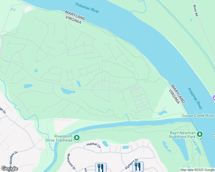 map of restaurants, bars, coffee shops, grocery stores, and more near 18455 Jupiter Hills Terrace in Leesburg
