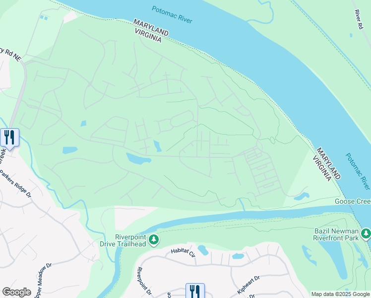 map of restaurants, bars, coffee shops, grocery stores, and more near 18470 Callaway Gardens Square in Leesburg