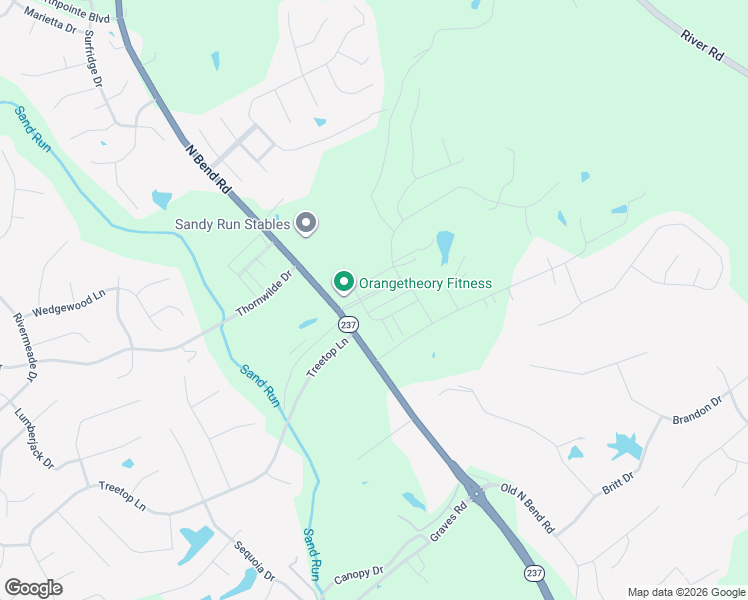 map of restaurants, bars, coffee shops, grocery stores, and more near 1342 North Bend Road in Hebron