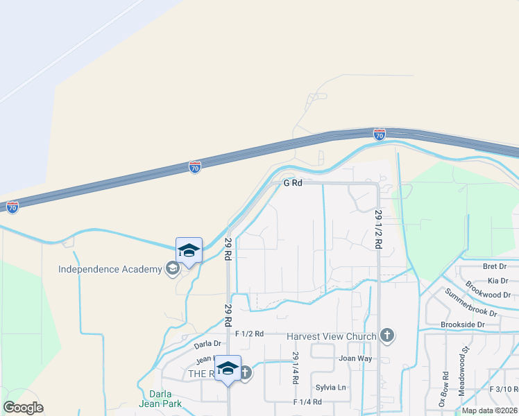 map of restaurants, bars, coffee shops, grocery stores, and more near 2919 G Road in Grand Junction