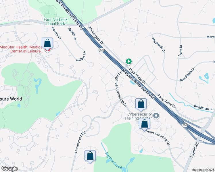 map of restaurants, bars, coffee shops, grocery stores, and more near 14101 Valleyfield Drive in Silver Spring