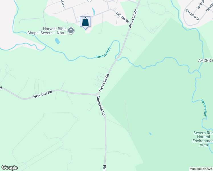 map of restaurants, bars, coffee shops, grocery stores, and more near 8255 New Cut Road in Severn