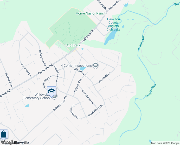 map of restaurants, bars, coffee shops, grocery stores, and more near 4585 Tarbolton Street in Batavia