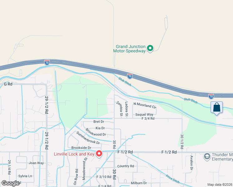 map of restaurants, bars, coffee shops, grocery stores, and more near 688 1/2 30 Road in Grand Junction