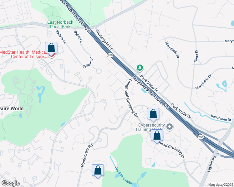 map of restaurants, bars, coffee shops, grocery stores, and more near 14101 Valleyfield Drive in Silver Spring