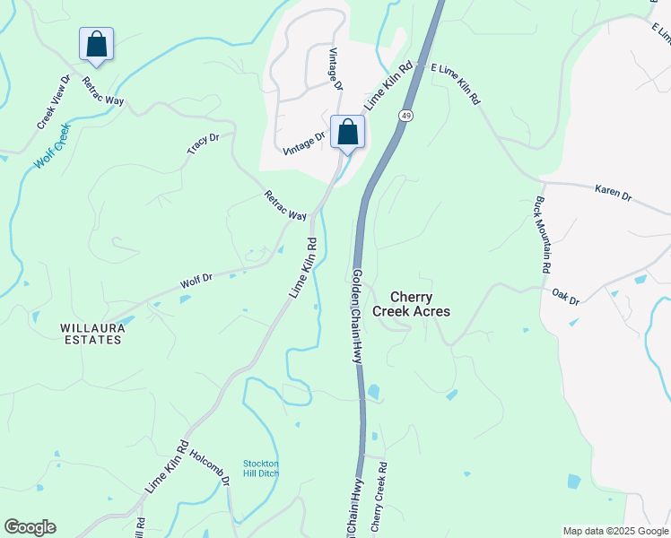 map of restaurants, bars, coffee shops, grocery stores, and more near 18518 Mother Lode Road in Grass Valley