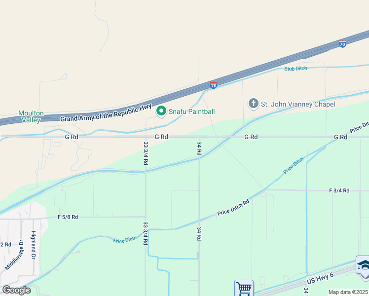 map of restaurants, bars, coffee shops, grocery stores, and more near 699 34 Road in Clifton