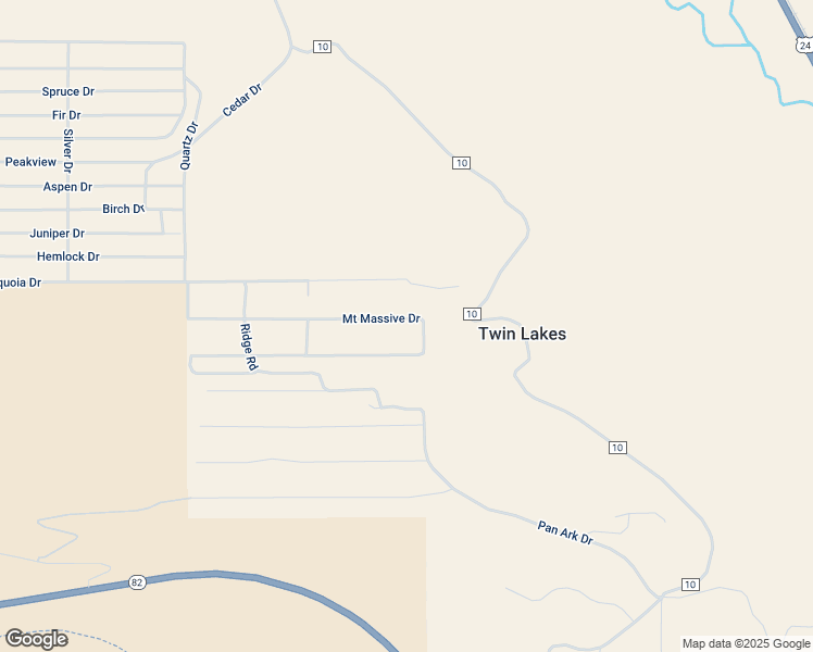 map of restaurants, bars, coffee shops, grocery stores, and more near 28 Mount Elbert Drive in Twin Lakes