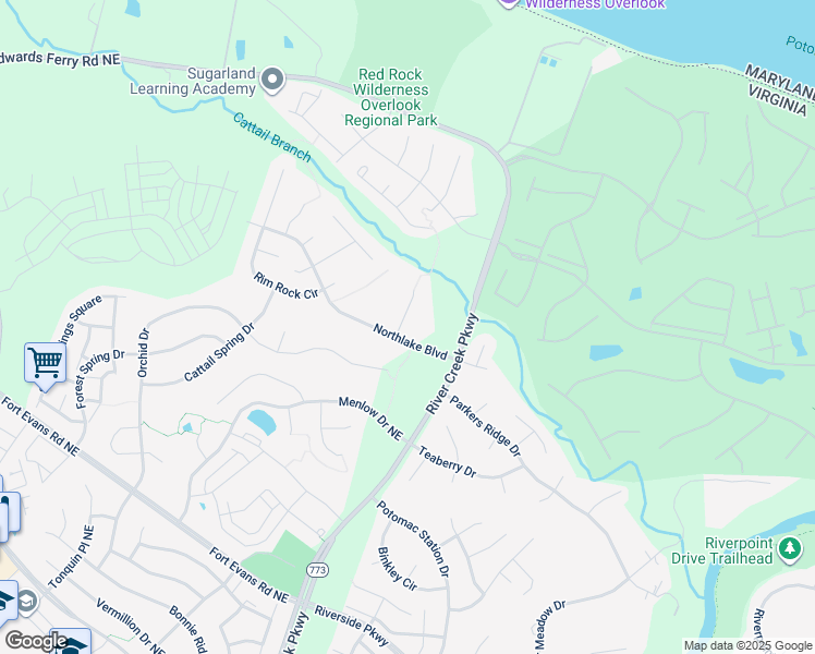 map of restaurants, bars, coffee shops, grocery stores, and more near 18428 Mill Run Court in Leesburg