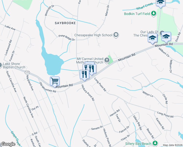 map of restaurants, bars, coffee shops, grocery stores, and more near 4730 Mountain Road in Pasadena