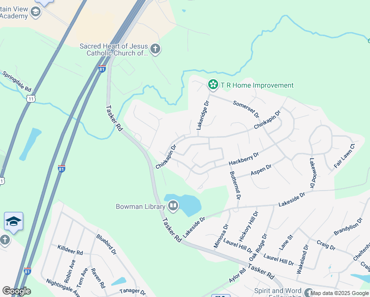 map of restaurants, bars, coffee shops, grocery stores, and more near 137 Equestrian Drive in Stephens City