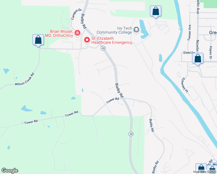 map of restaurants, bars, coffee shops, grocery stores, and more near 6 Meyerfield Place in Lawrenceburg