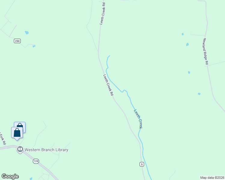 map of restaurants, bars, coffee shops, grocery stores, and more near 1290 Leeth Creek Road in Waverly