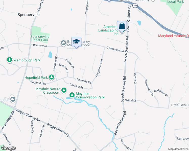map of restaurants, bars, coffee shops, grocery stores, and more near 2153 Edgeware Street in Silver Spring