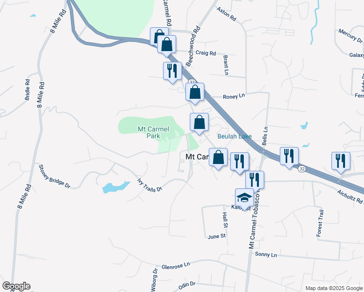 map of restaurants, bars, coffee shops, grocery stores, and more near 101-199 Newlun Ct in Cincinnati