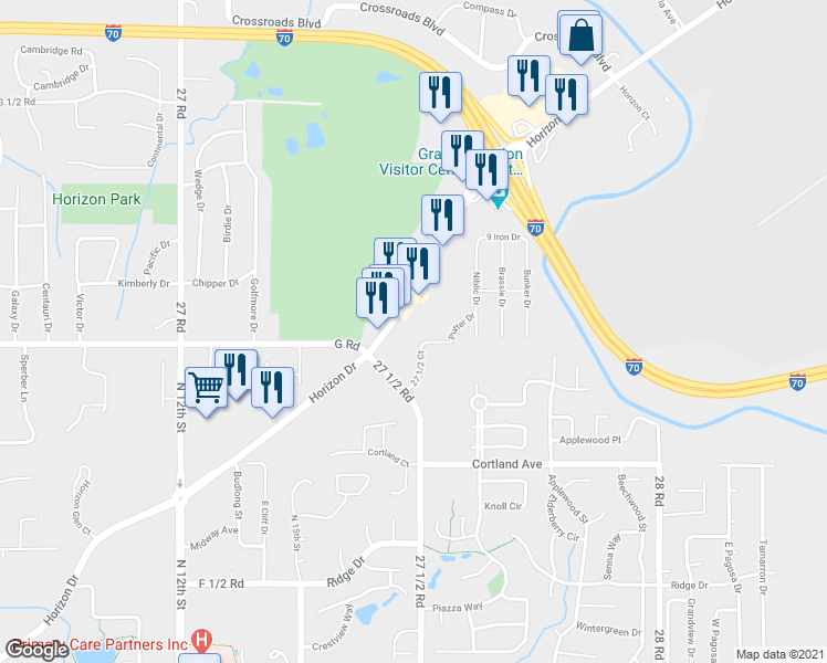 map of restaurants, bars, coffee shops, grocery stores, and more near 704 Horizon Dr in Grand Junction