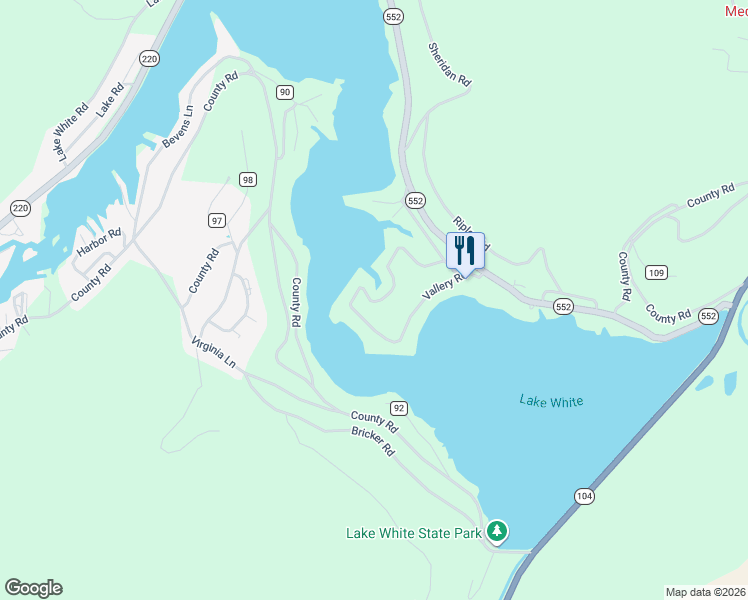map of restaurants, bars, coffee shops, grocery stores, and more near 537 Valley Road in Waverly