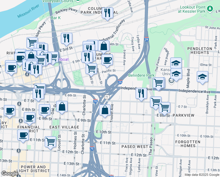 map of restaurants, bars, coffee shops, grocery stores, and more near in 