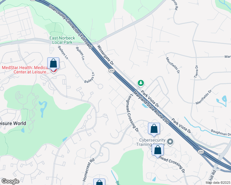 map of restaurants, bars, coffee shops, grocery stores, and more near 2703 Snowbird Terrace in Silver Spring