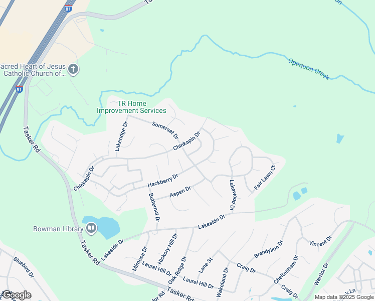 map of restaurants, bars, coffee shops, grocery stores, and more near 116 Somerset Drive in Stephens City
