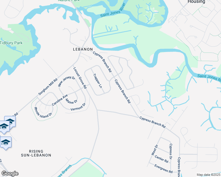 map of restaurants, bars, coffee shops, grocery stores, and more near 105 Quail Landing Circle in Magnolia