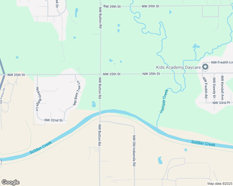 map of restaurants, bars, coffee shops, grocery stores, and more near 3440 Northwest Button Road in Topeka