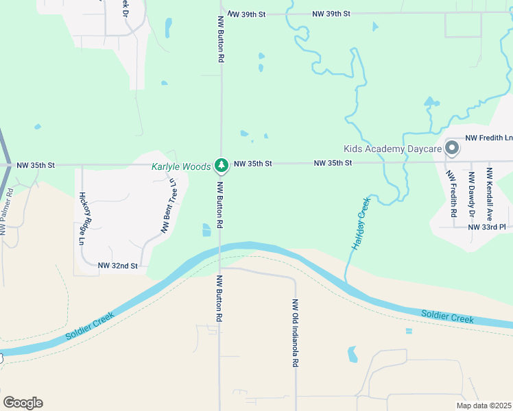 map of restaurants, bars, coffee shops, grocery stores, and more near 3440 Northwest Button Road in Topeka