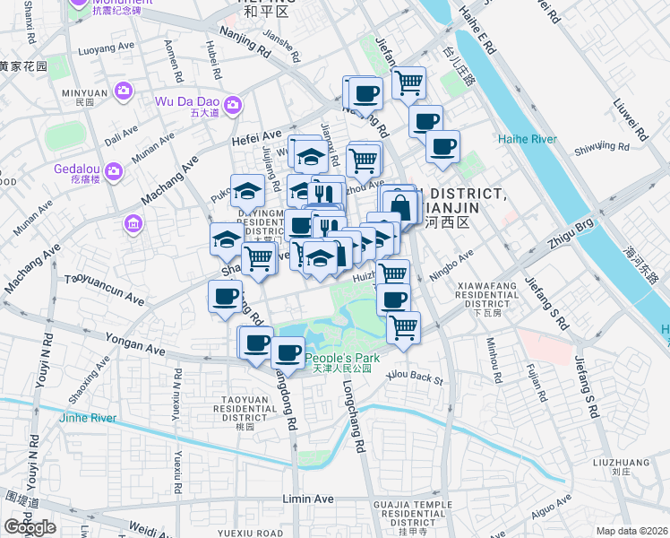 map of restaurants, bars, coffee shops, grocery stores, and more near in 