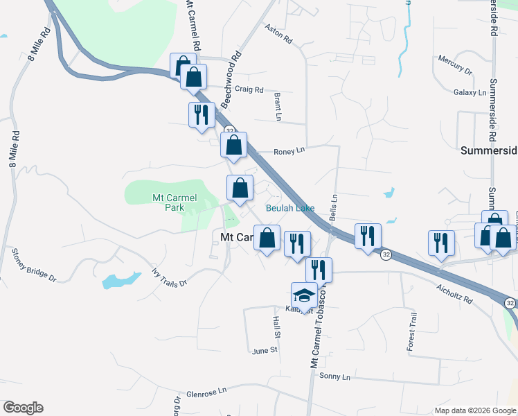 map of restaurants, bars, coffee shops, grocery stores, and more near 484 Old State Route 74 in Cincinnati