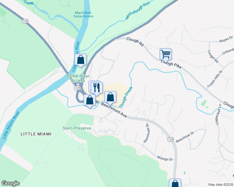 map of restaurants, bars, coffee shops, grocery stores, and more near 5071 Signal Hill Lane in Cincinnati