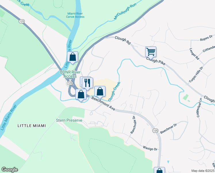 map of restaurants, bars, coffee shops, grocery stores, and more near 5071 Signal Hill Lane in Cincinnati